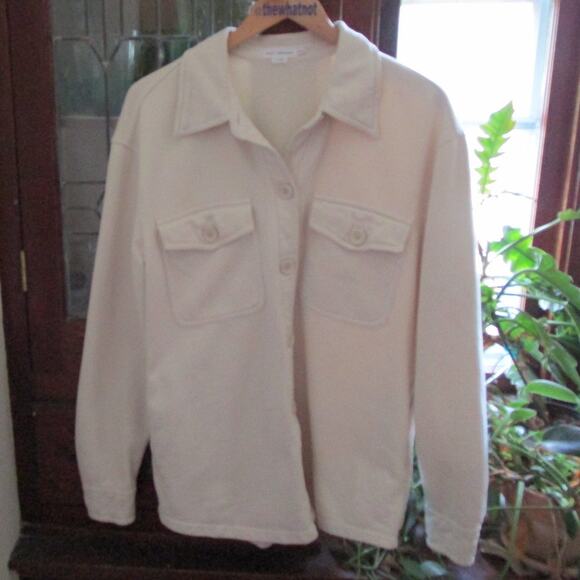 Good American Cream Cotton Shacket Oversized Button Up 1/2 S/M - Picture 6 of 17